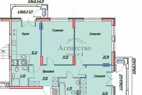 3-к квартира, 90 м², 5/5 эт.